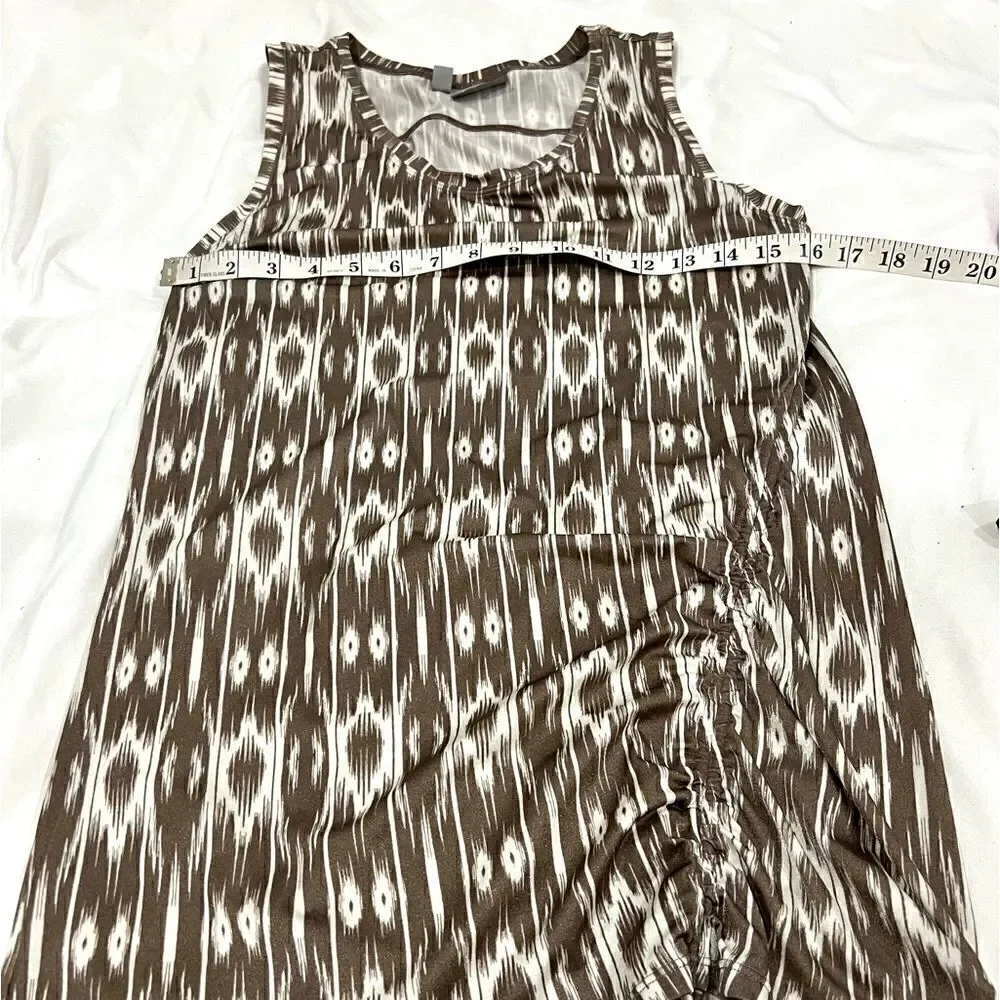 Athleta sleeveless side ruched top geometric print size medium